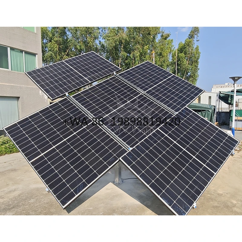 Solar Dual Axis Smart Tracking Bracket Carbon Steel Single Column Ground Solar Mounting System