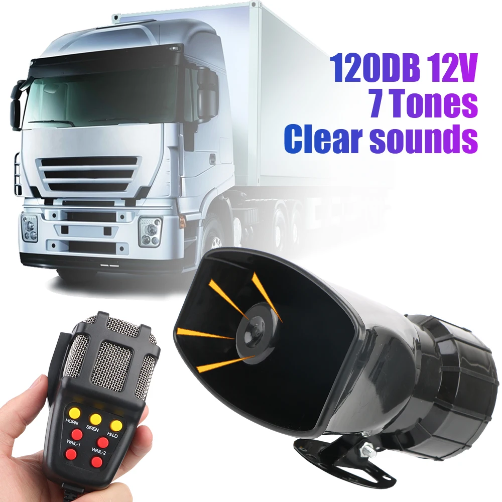 Polizei Sirene Lufthorn Lautsprecher Auto Warnung Alarm Megaphon Multi-Ton & Claxon Horn 12v 100w