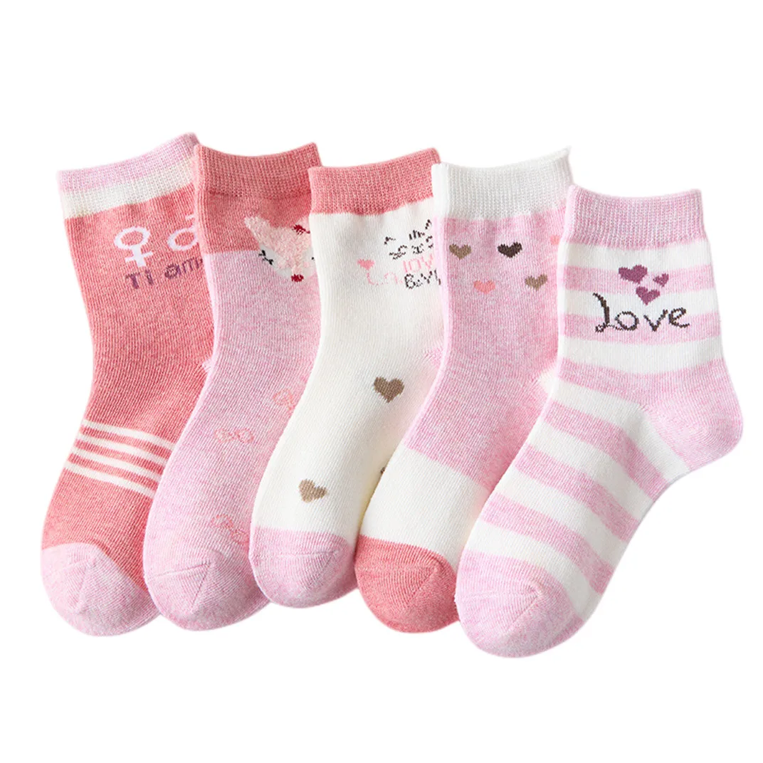 5Pairs Children\'s Socks Spring And Autumn Cotton Car Cartoon Boy\'s Socks Kids Sports Socks  Boys Girls Quality Breathable Socks