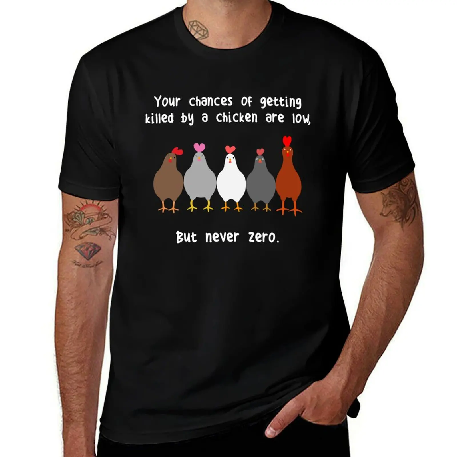 

Never Zero Chicken T-Shirt valentines clothes custom t shirt new edition t shirts for men graphic