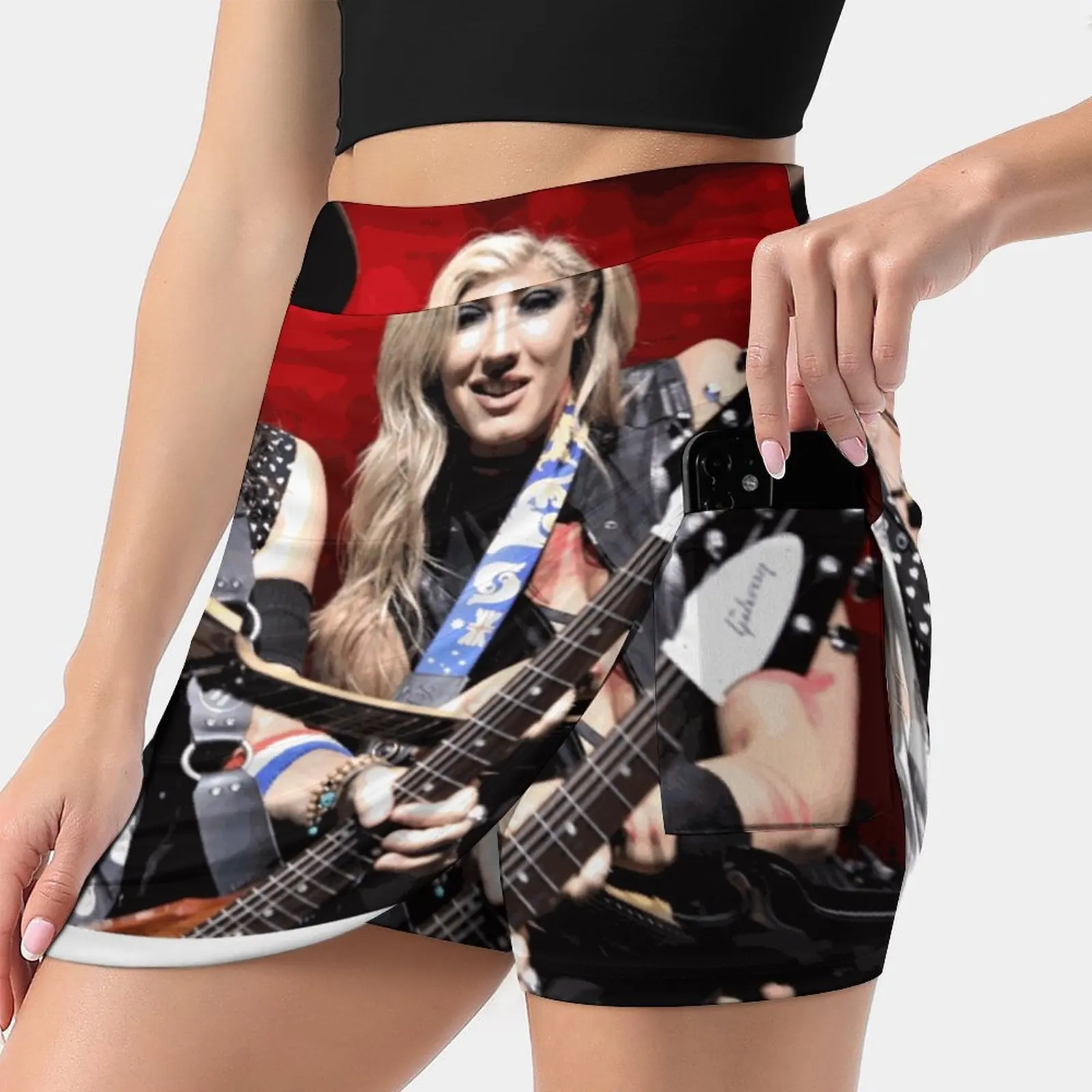 Nita Strauss V Ryan Roxie Women Sports Lining Skirt Tennis Dance Fitness Short Printed Skirts Hurricane Nita Ryan Roxie Alice