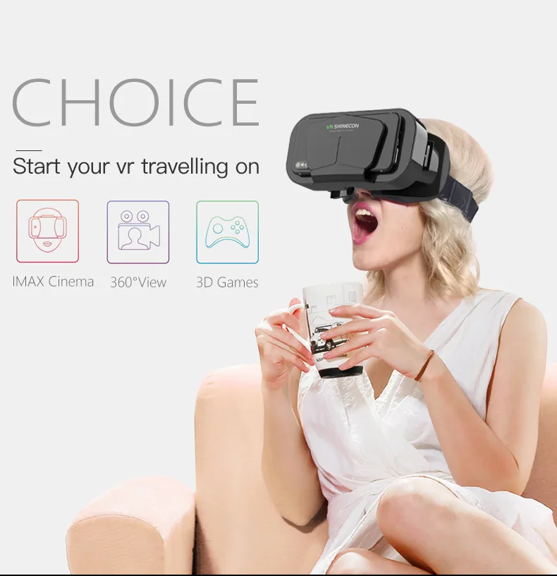 3D-Virtual-Reality-VR-Brille für Telefon, mobile Smartphones, 7-Zoll-Headset, Helm, Spiel mit echter Viar-Brille, Objektive für Mobilgeräte – Detail 2