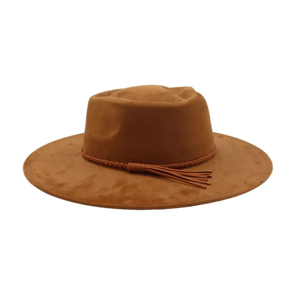 High Quality Heart Design Vegan Suede Hat Wide Brim Blank Style Heart Crown Hat Panama Hat 4