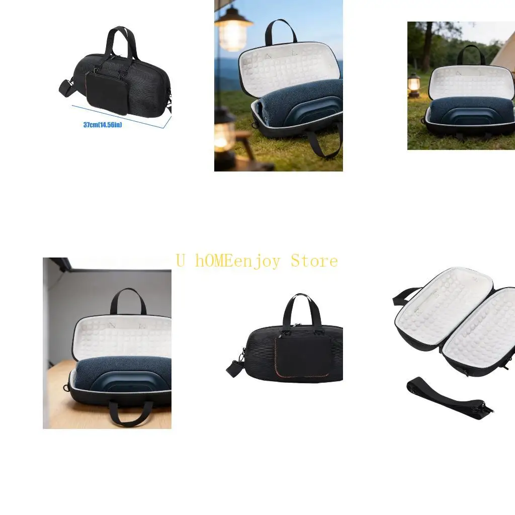 B0KF Portables EVA Hard Travel Case Bag Soft Lining for 5 Speaker