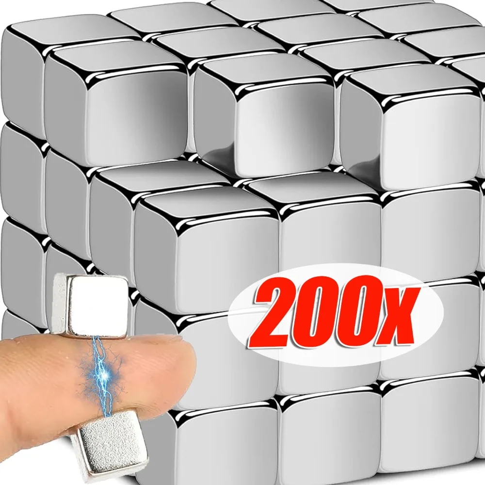 10/200pcs Square Strong Neodymium Magnets Small Heavy Duty Storage Magnetic Hook Home Office Whiteboard Friger DIY Crafts Supply