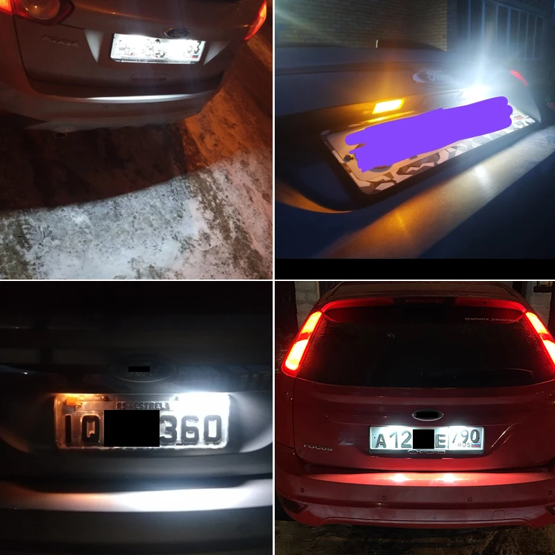 2PC Number Plate Light LED License Lamps for Ford Jaguar XJ XF Fiesta Focus S-MAX Grand C max Mondeo Kuga Galaxy Ecosport Canbus