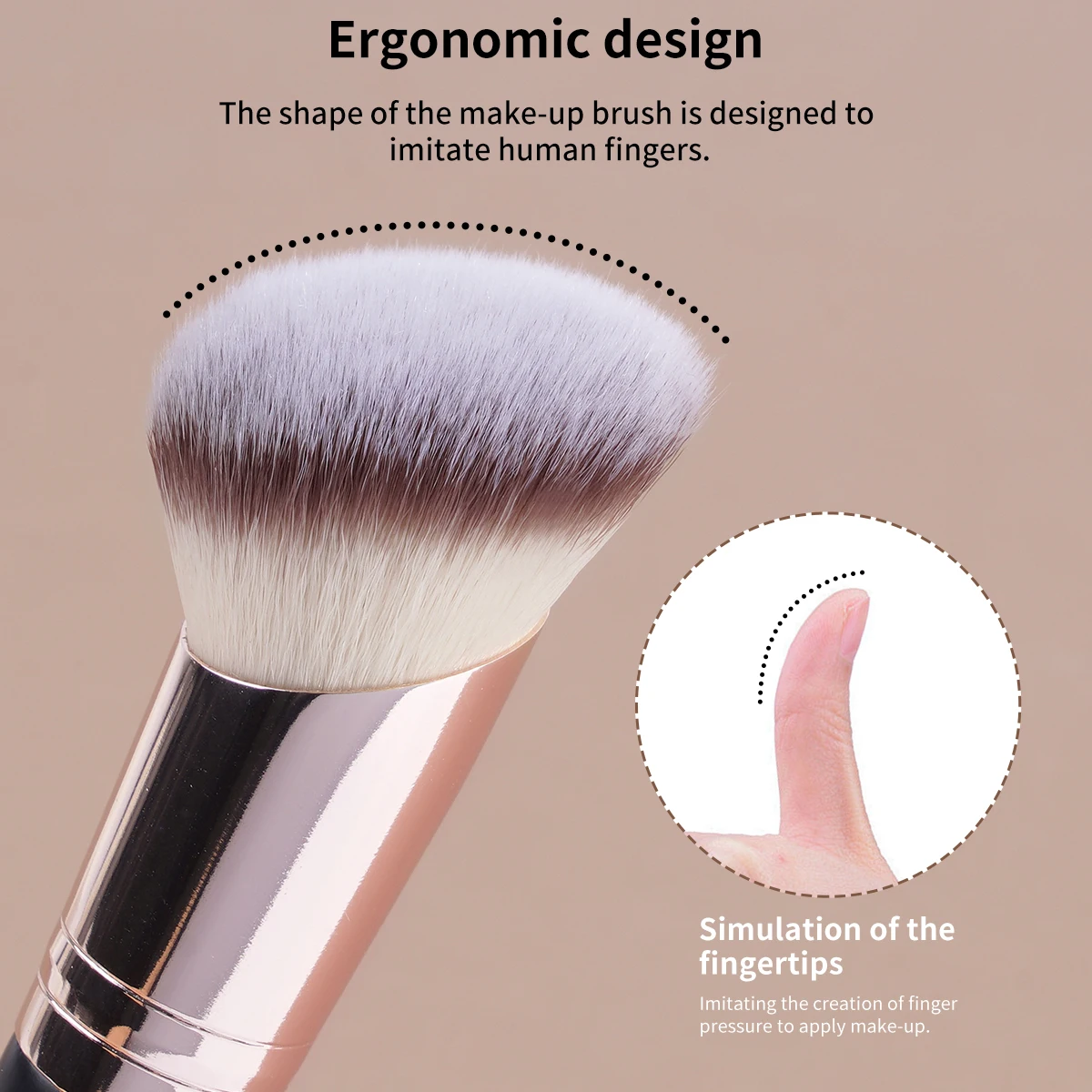 MAANGE-brocha de maquillaje de doble cabezal, 1 piezas, ángulo/redondo, base superior, suave, Fuffy, herramientas de belleza para mezclar crema líquida en polvo