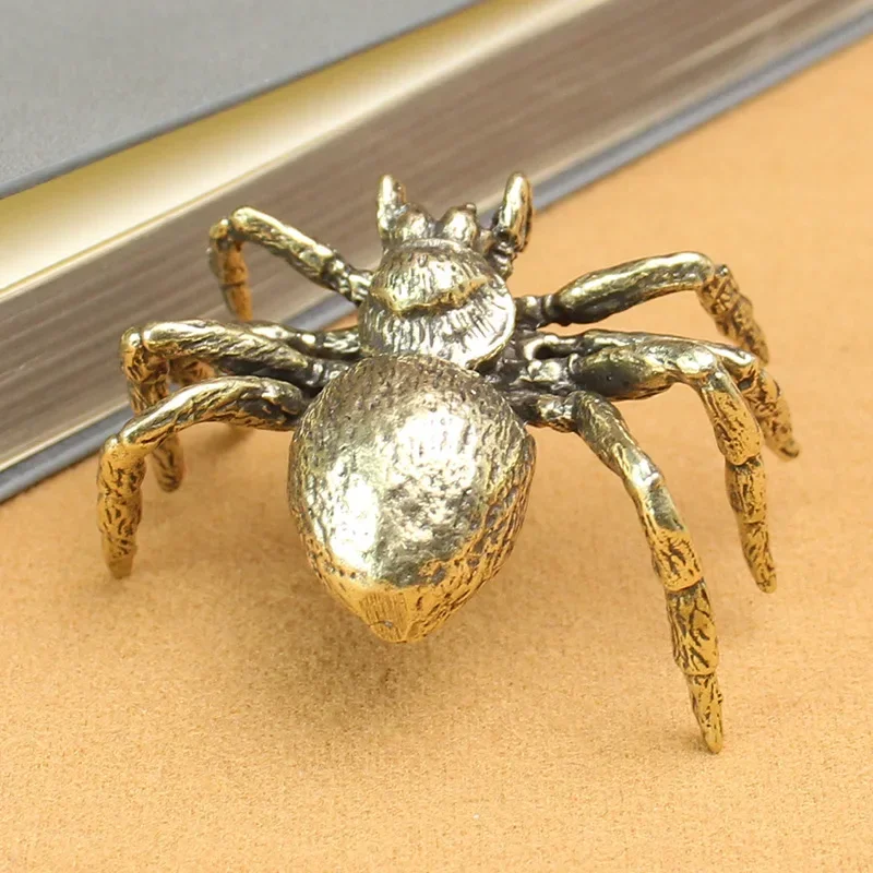 Personalized Brass Ornaments Spider Tea Pet Tea Ceremony Retro Crafts Home Living Room Tabletop Decoration Accessories Gifts