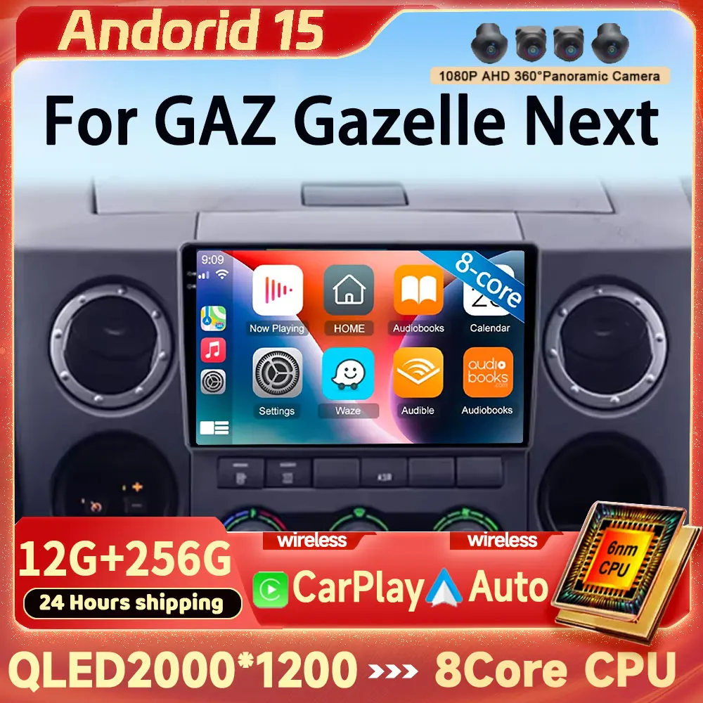 Android 15 carplay para gaz gaz gazelle próximo 2016 navegação gps rádio do carro reprodutor multimídia estéreo wifi + 4g carplay unidade principal automática bt