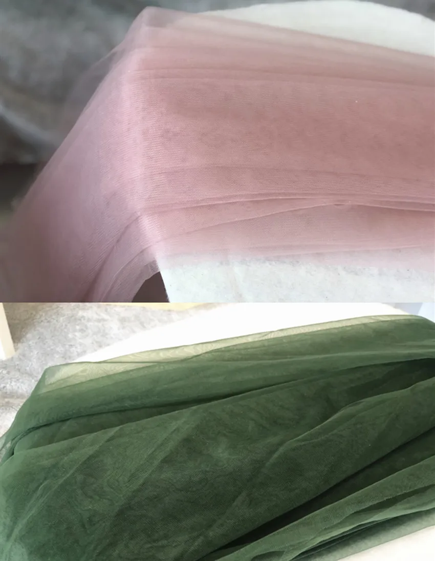 Pink Purplish Red Transparent Fabric Scene Layout Draping for Wedding Dress Mesh Fabric