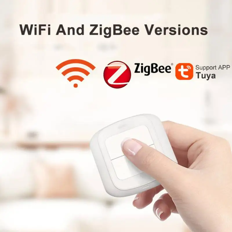 Tuya WiFi ZigBee scene Switch 2 Gang Push Button Wireless Automation Scenario Controller Smart Life APP Control Smart Home