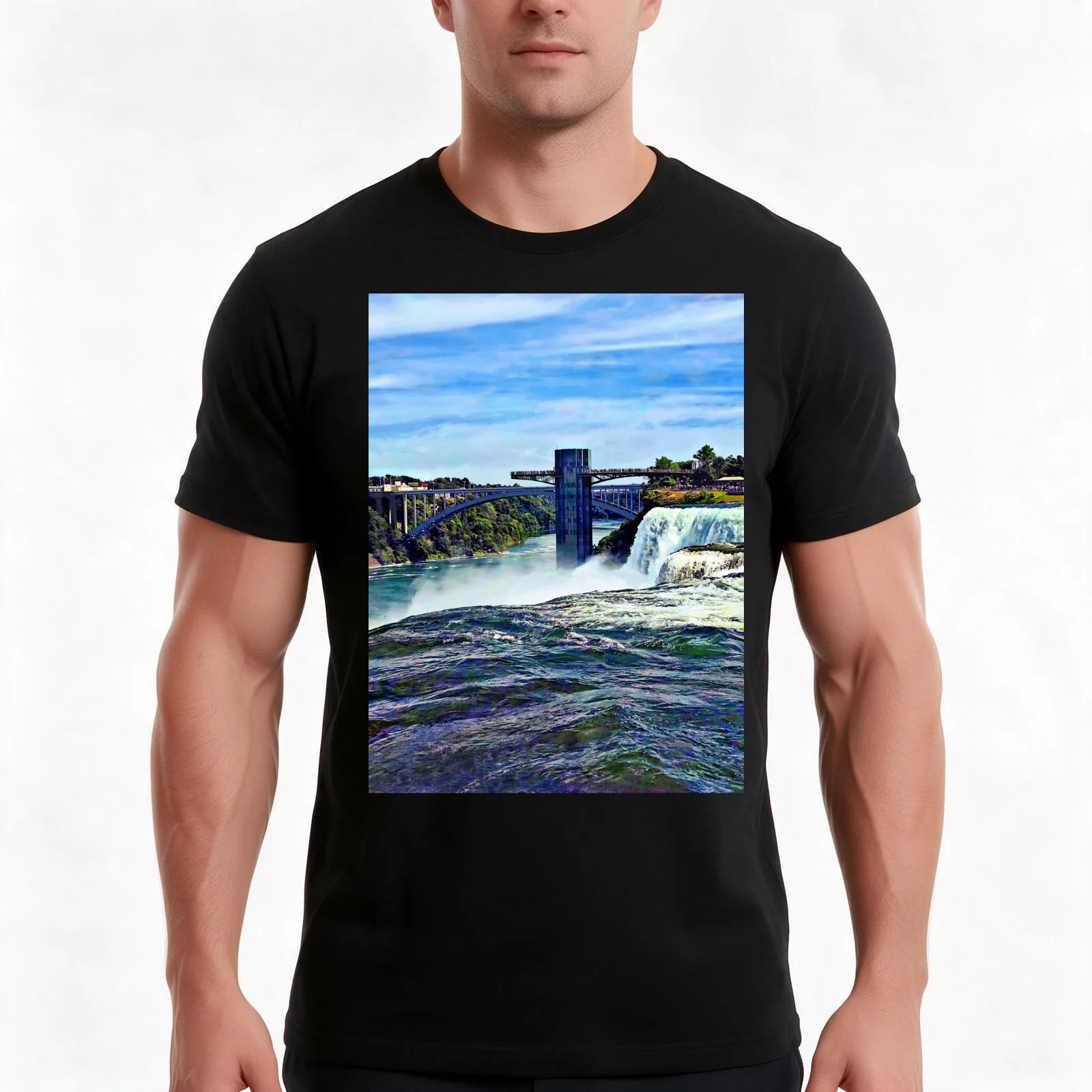 Niagara Falls NY - Prospect Point Observation Tower T-Shirt Summer Casual Cotton Tee Oversized Streetwear Tops 100% Cotton