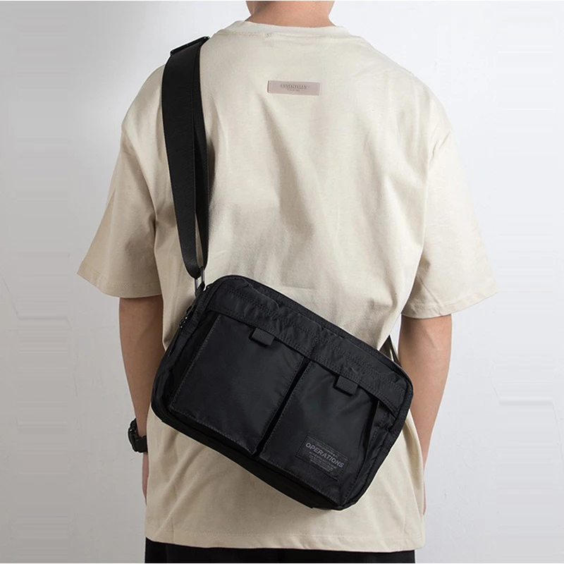

Lightweight Men's Crossbody Bag Casual Horizontal Sle Multi-ket Menger Bag Trendy Commuting Ox Cloth Bag