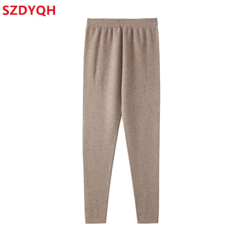 2023 Hot Sales Pants Women Autumn Winter New 100% Cashmere Leggings Long Elastic Ladies Pant Woman Trousers High-quality