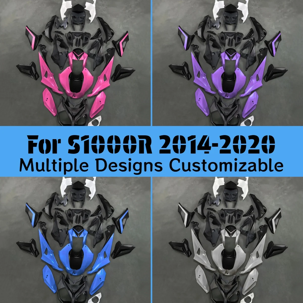 

Moto Cross Fairing Kit S 1000R 2014-2020 Motorcycle ABS Fairings Bodywork Panel Set Fit for BMW S1000R 14-20