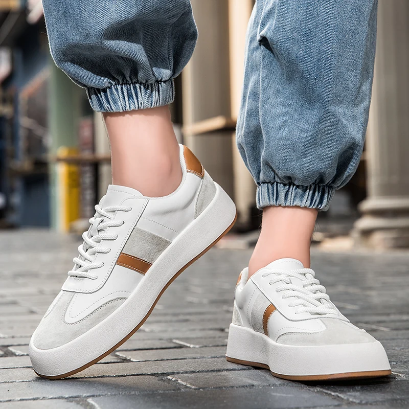 

Men Leather Shoes Lace Up Mens Casual Shoes New Hot Men Flats Shoes Fashion New Brand Casual Shoe Comfortable Men Shoe