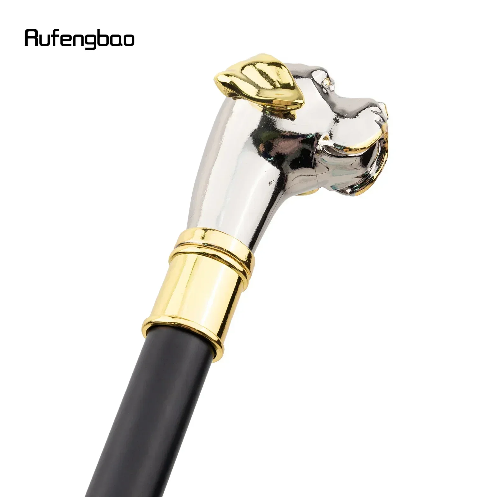 Golden Silver Dog Handle Luxury Pattern Pekingese Stick Party Fashion Walking Stick Decorative Cospaly Cane Knob Crosier 92cm view 4