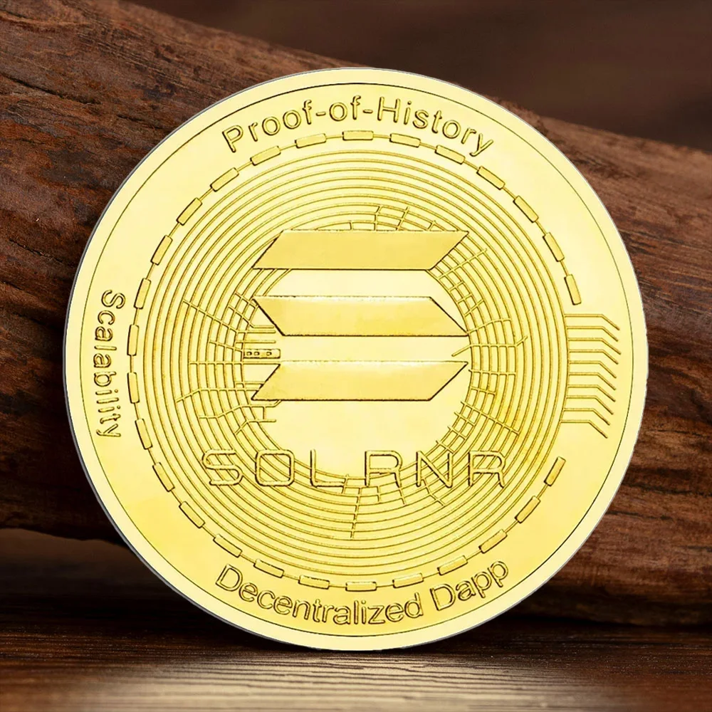 SOLRNR Crypto Souvenir Coin Gold Plated Creative Gifts Physical Cryptocurrency Coins Home Decorations