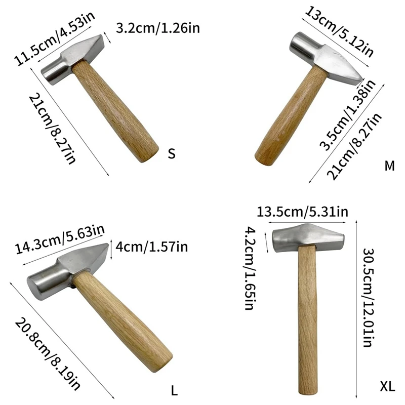 GTBL Professionelles Schmuckherstellungszubehör, Hammer mit flachem Gesicht, tragbares Zubehör für Silberschmiede und Handwerker