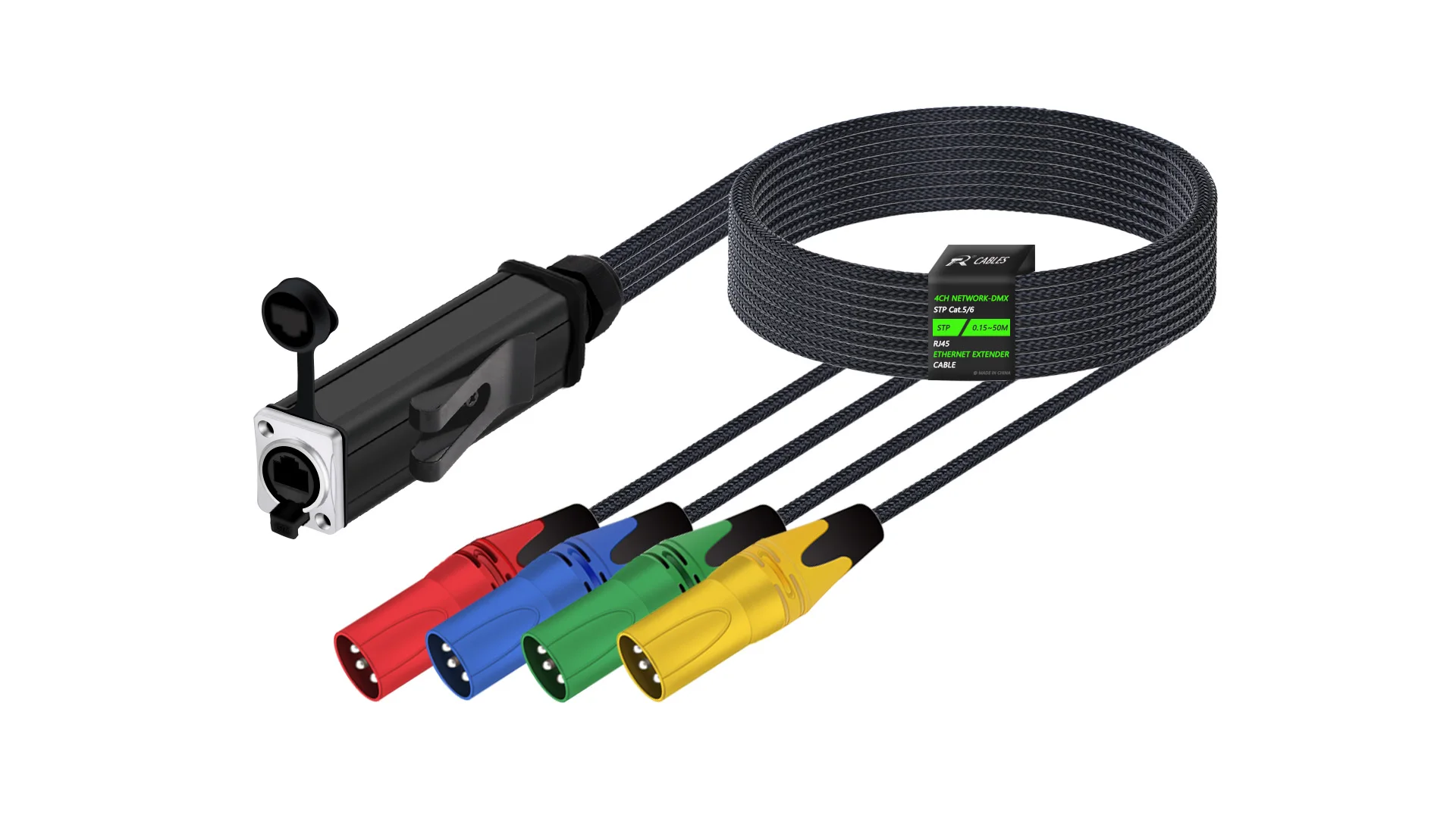 STP RJ45 Cat5/Cat6 auf 4-Kanal-3-Pin-XLR-Ethernet-Extender für Live-Bühne, Klang, Beleuchtung, Audioaufnahmestudio – Detail 17