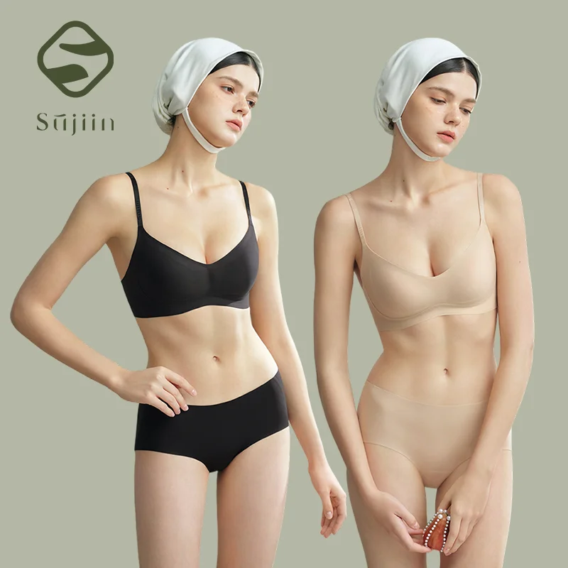

SUJIIN Women's Wireless Bra Seamless Push Up Supportive Small Chest Bras for Women Thin Anti-sagging Breathable Bralettes MX327