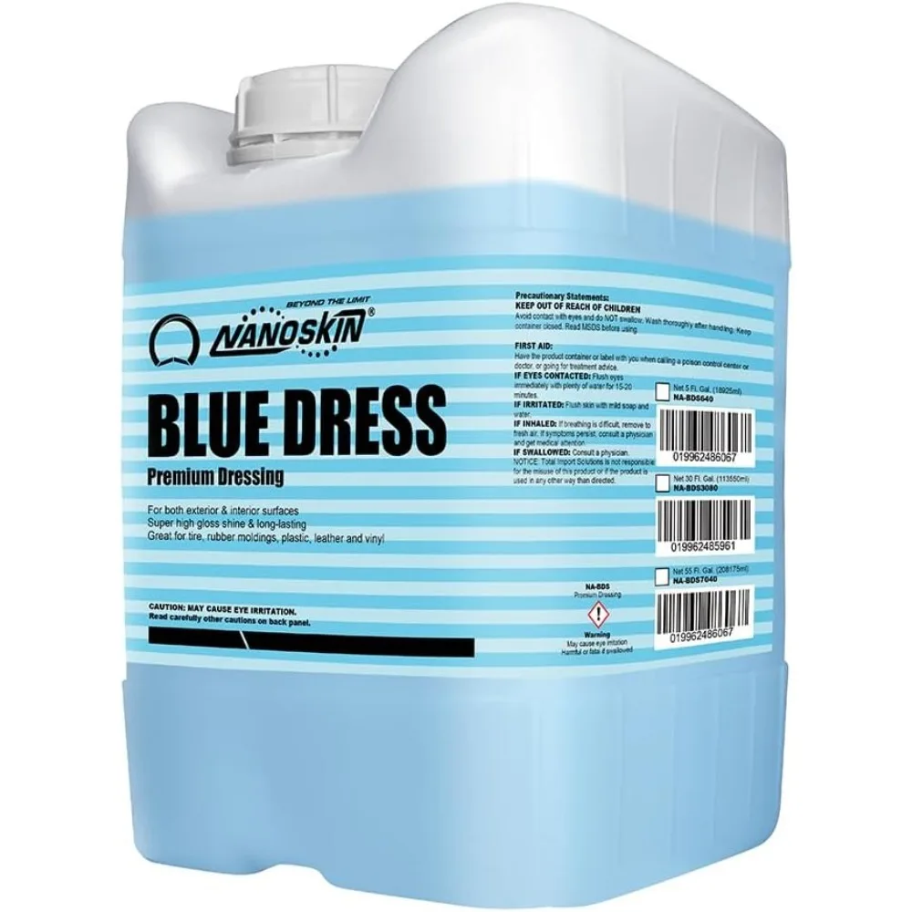 BLUE DRESS Premium Dressing 5 Gallons- Sprayable Interior & Exterior| Works on Tire, Vinyl, Rubber