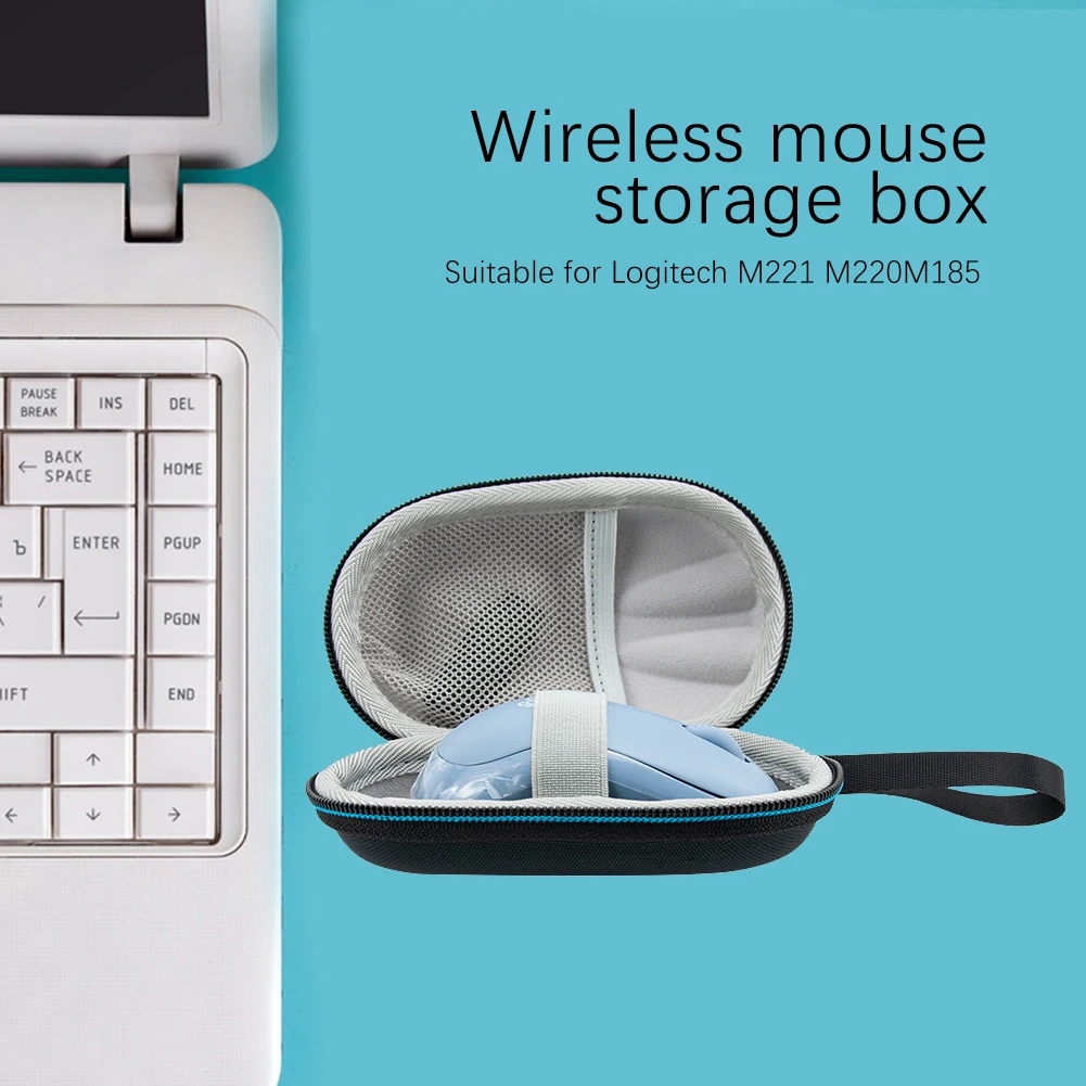 

Portable Mice Accessories with Hand Rope Waterproof Wireless Mouse Carrying Case Scratch Proof for Logitech M221/M220/M185/M170