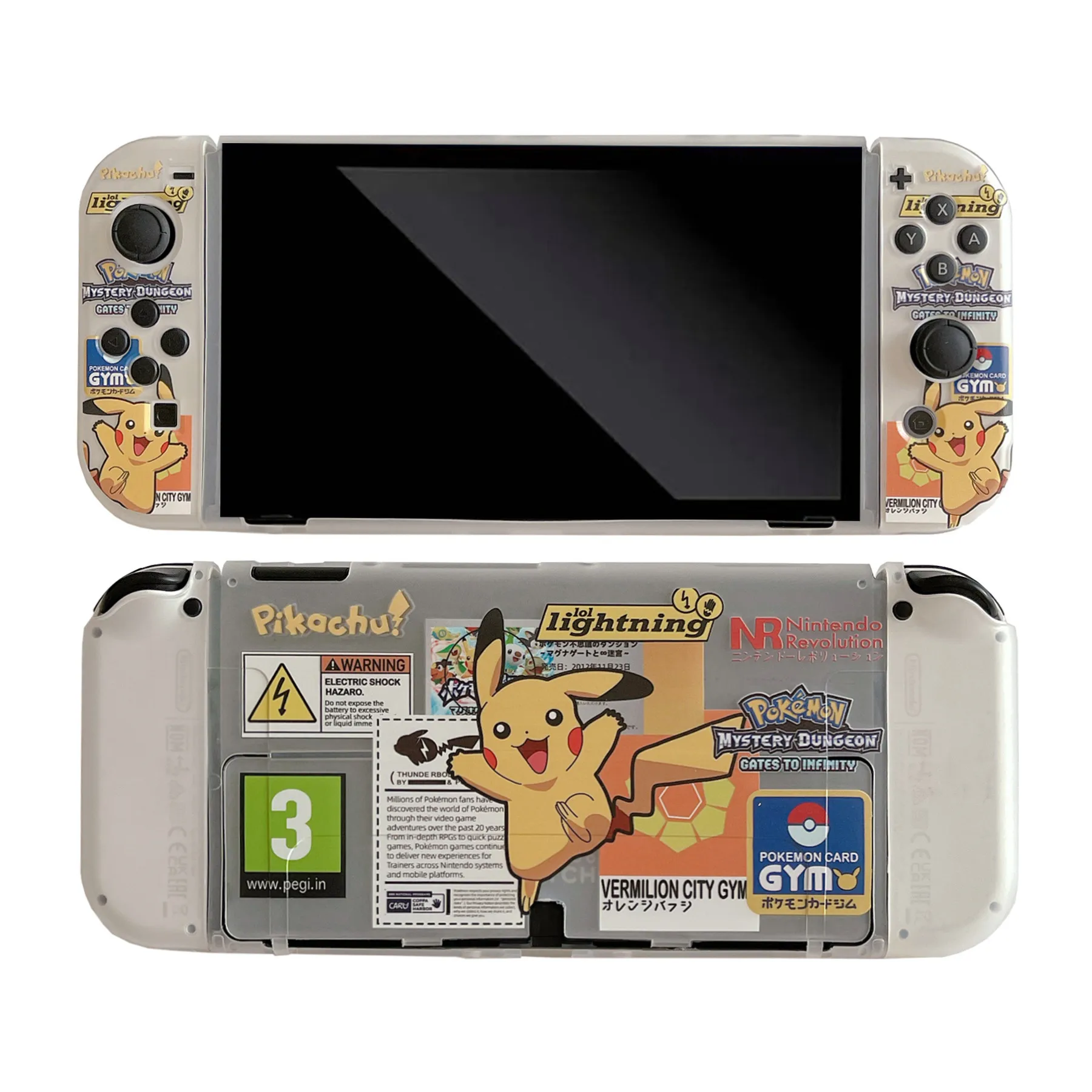 Anime Pokemon Pikachu Gengar Soft Case for Nintendo Switch OLED Game Console Controller Gaming Accessories protective Split case