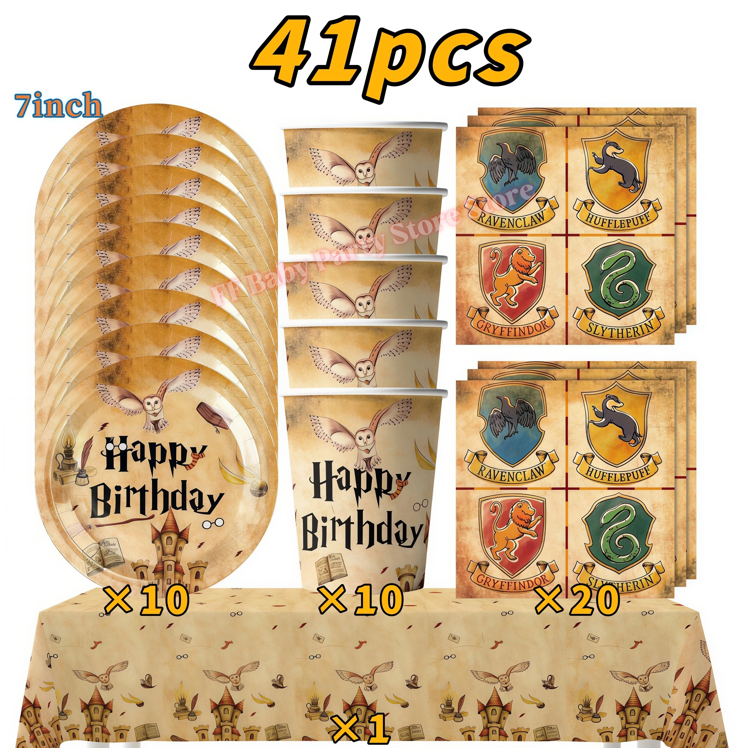 Academy Magics Geburtstagsparty-Dekoration, Harry-Potter-Motiv, Ballon, Teller, Becher, Serviette, Kindergeschenk, Babyparty-Zubehör, Event-Artikel, Souvenir – Detail 34