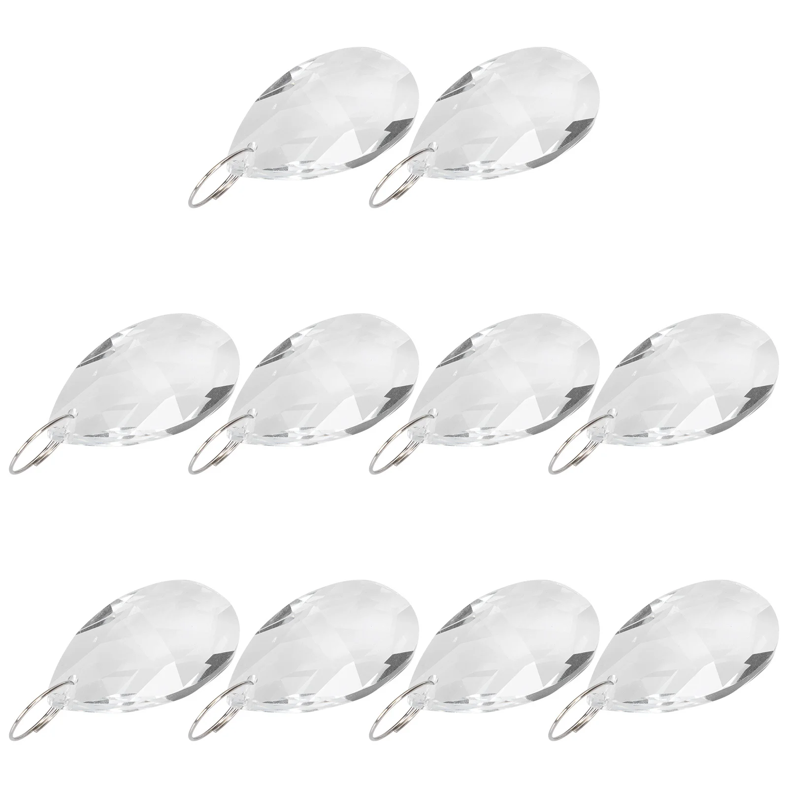 

10Pcs Crystal Pendants Transparent Hanging Decors for Lamps Chandeliers Windows Door Curtains Garden Decorations
