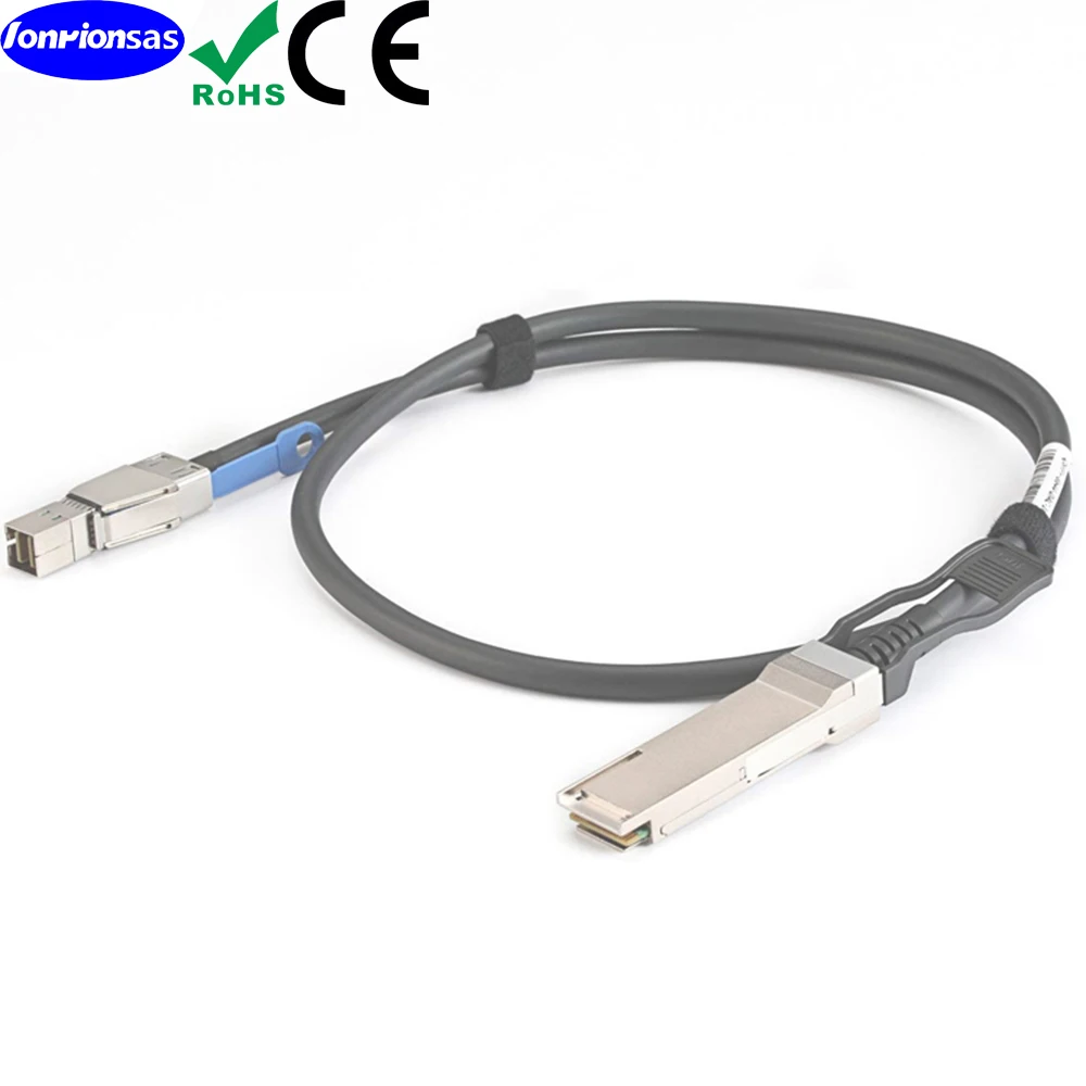 Imagem -06 - Lonrionsas-mini Sas Externo hd Sff8644 a Qsfp Sff9436 Cabo Híbrido Sas 30awg 100 Ohms