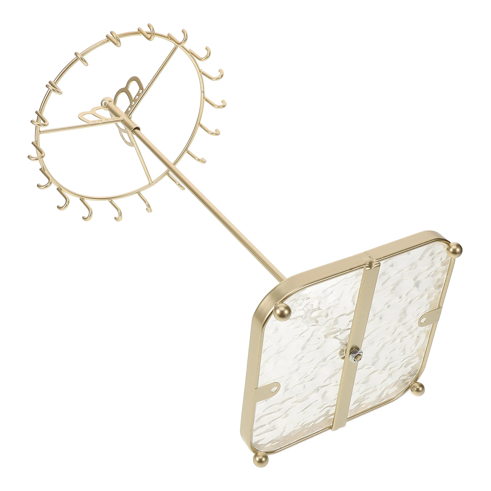 

Rotating Jewelry Display Stand Organizer Earring Bracelet Necklace Acrylic Tray Wear-Resistant Stable Base Minimalist Style Gift