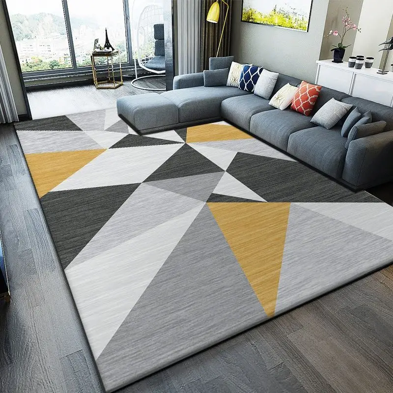 VIKAMA Neuer minimalistischer Luxusteppich, geeignet für hochwertige Wohnzimmer-Fußmatten, Nachttisch im Schlafzimmer zu Hause, Teppich aus Kristallsamt.