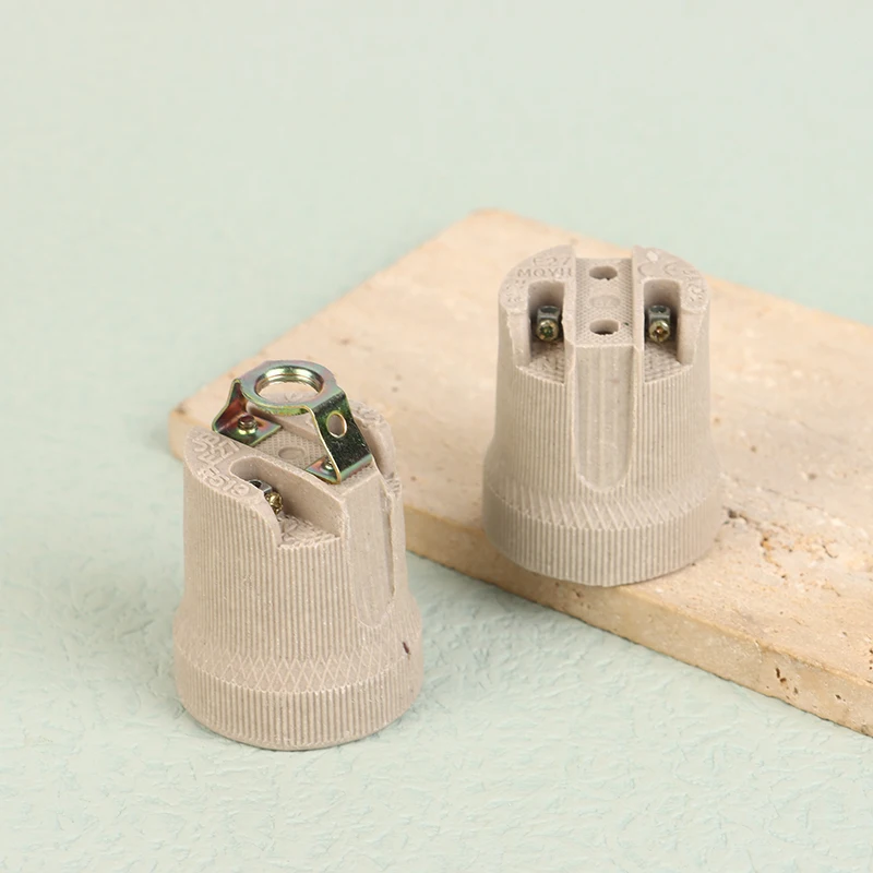 1 ชิ้น 250 โวลต์ 4A ฐานโคมไฟ E27 Vintage เซรามิคโคมไฟอุปกรณ์ซ็อกเก็ตฐานโคมไฟผู้ถืออุปกรณ์เสริมวงเล็บยึดสกรูขนาดใหญ่หมวก