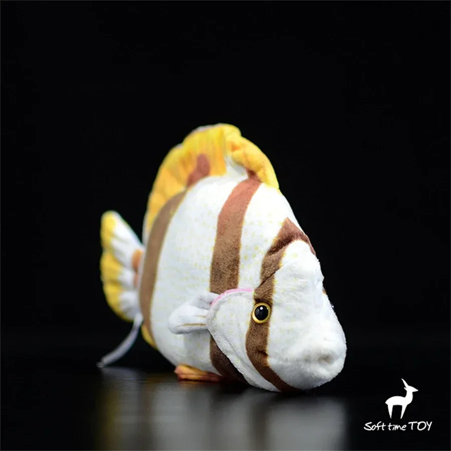 Butterflyfish Plush Toy Realistic Butterfly Fish Plushie Lifelike Tropical Fish Stuffed Animal Angelfish Doll Gifts Collectors