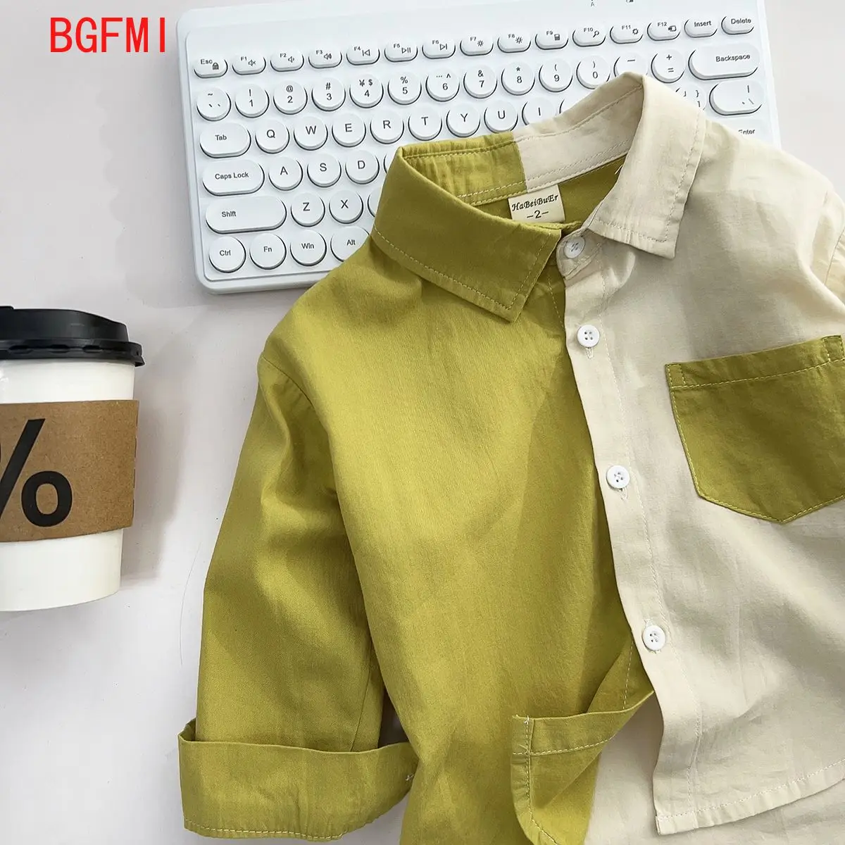 2-9 Yrs old Children\'s Spring Autumn New Shirt Boys Korean Loose Casual Patchwork Single Breasted Pure Cotton Top Handsome Shirt