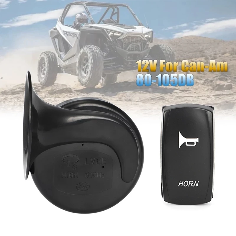 

12V UTV Horn and Switch Rocker Kit For Can-Am Commander Max 800 1000 HD5 Maverick X3 for Polaris RZR 800 XP Ranger General