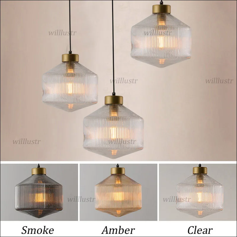 

Smoke Amber Glass Pendant Lamp Vintage Suspension Light Aisle Bistro Cafe Hotel Bedside Hanging Ceiling Chandelier