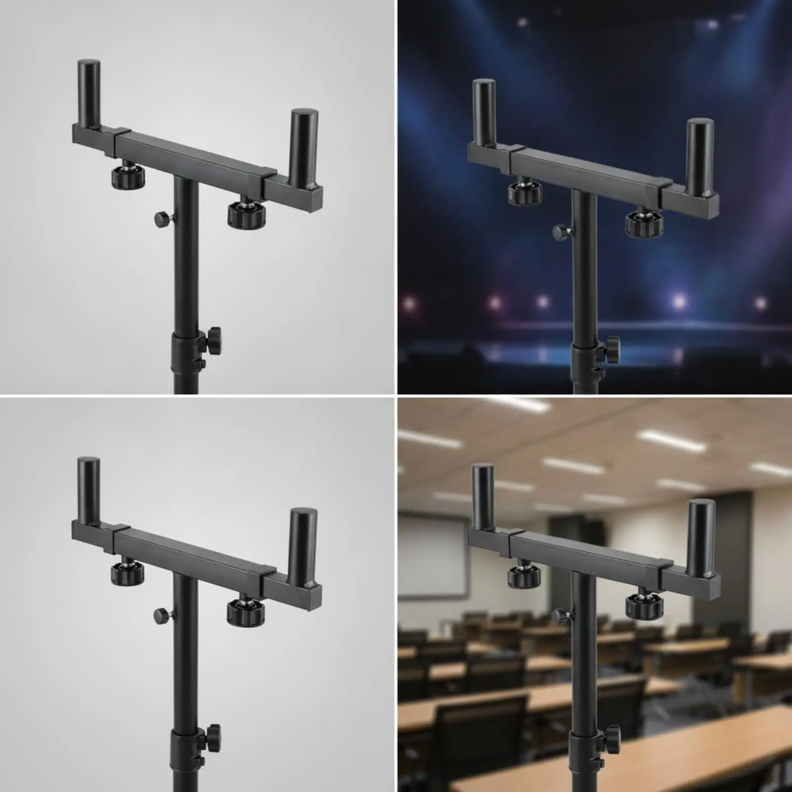 Two Piece Speaker Mounting Bracket with Knob Tighteners for Studio Stage Use