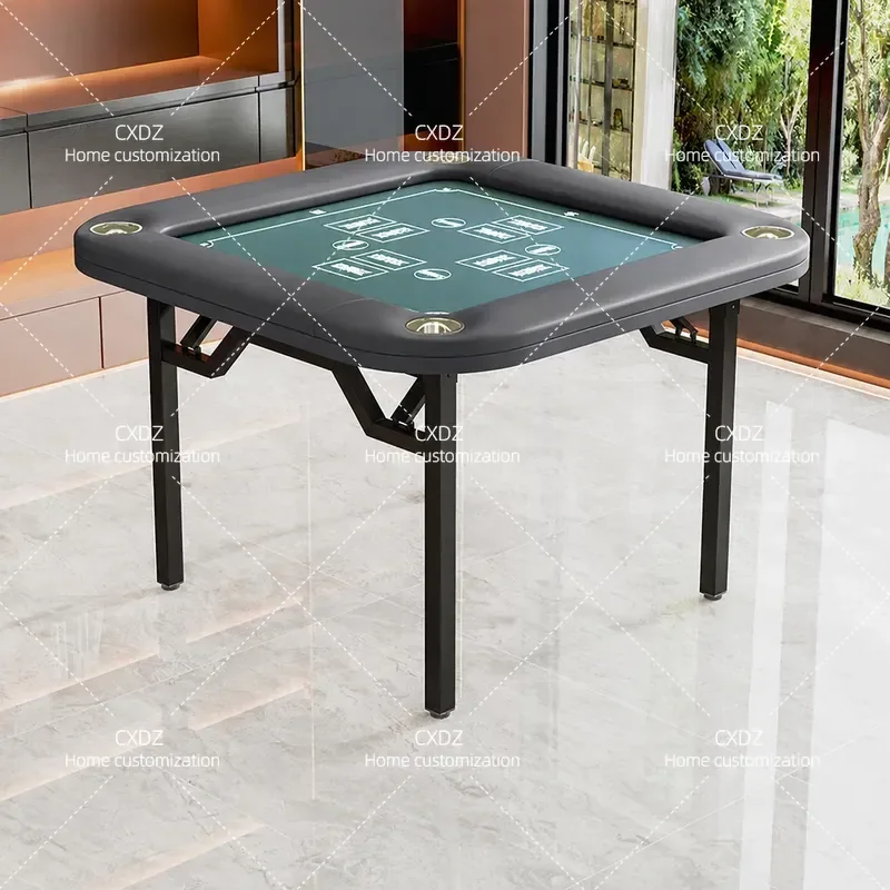 Folding Poker Game Table Portable Square Multifunctional Chess Card Mahjong Table Event Table Egg Shape Design for Home Party
