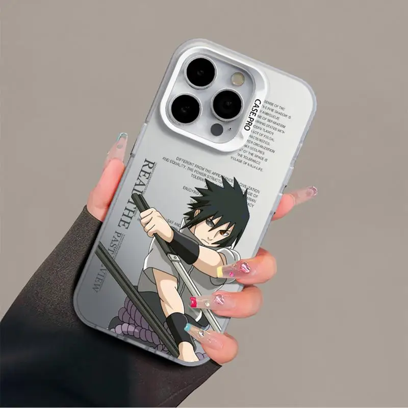 Anime Narutos Phone Case For Apple iPhone 11 14 15 13 Pro Max 12 Silicone 15 Plus 11Pro Matte Lens Protect Plating Coque