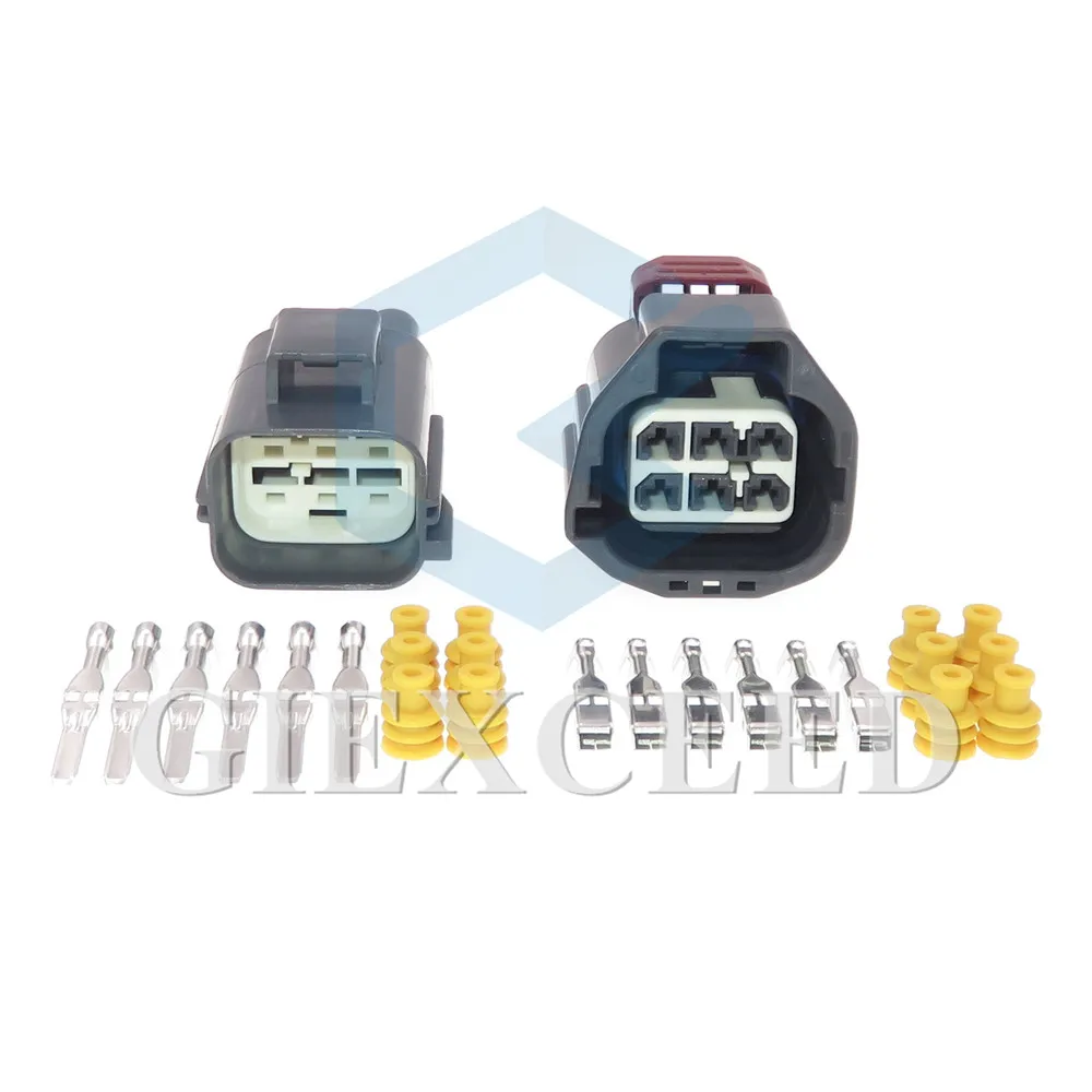 

2 Sets 6 Pin 7283-5577-10 Waterproof Automotive Throttle Pump Connector AC Assembly Electrical Wire Harness Socket