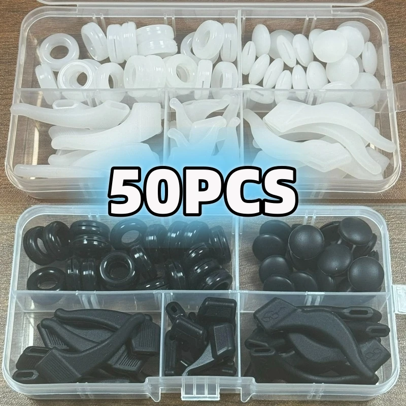 

50pcs/Box Eyeglass Retainer Glasses Sunglasses Slip Sets Anti Slip Silicone Ear Hook
