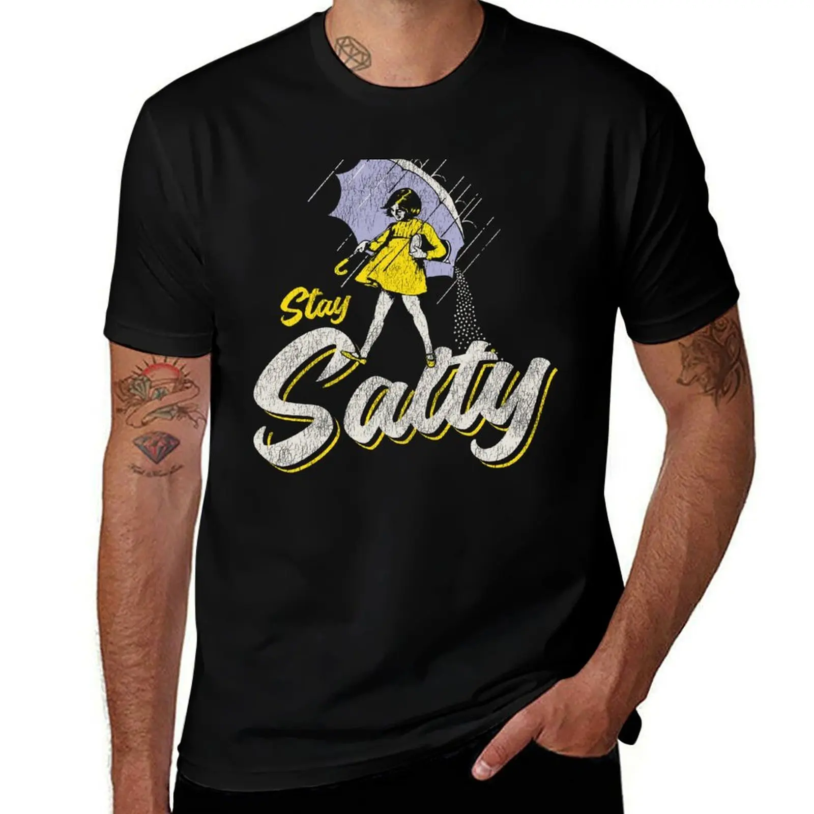 تي شيرت Stay Salty Girl Worn Out تي شيرت رجالي 100% قطن ماركة فاخرة تي شيرت رجالي جرافيك تي شيرت #5