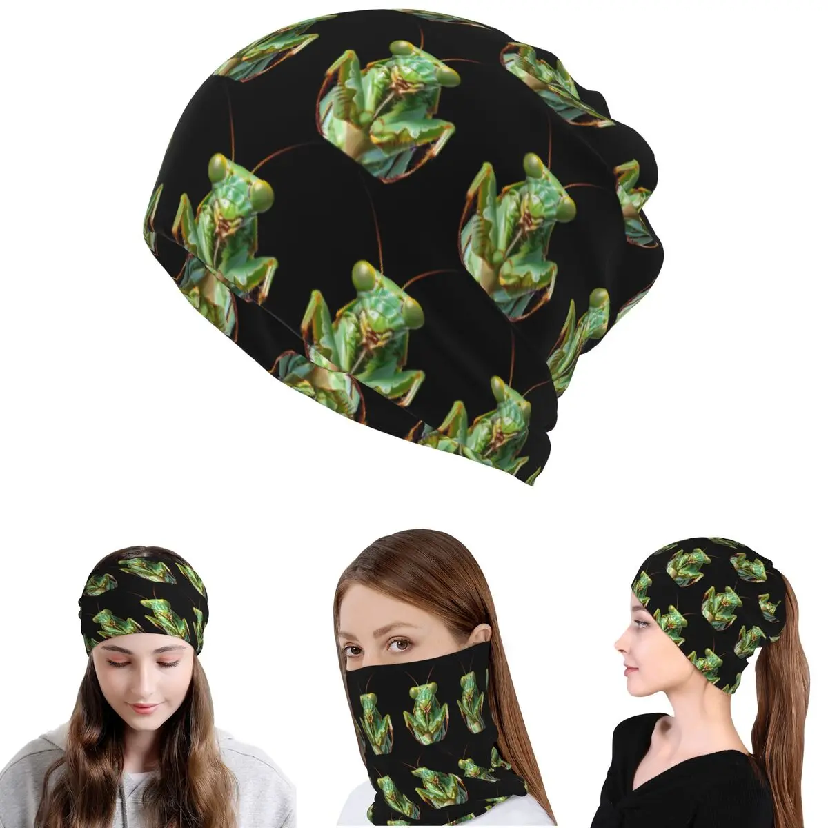 

Green Praying Mantis, Eerie Insect Art Bandana Neck Gaiter Magic Scarf Multifunction Balaclava Beanies Hat for Men Women Adult