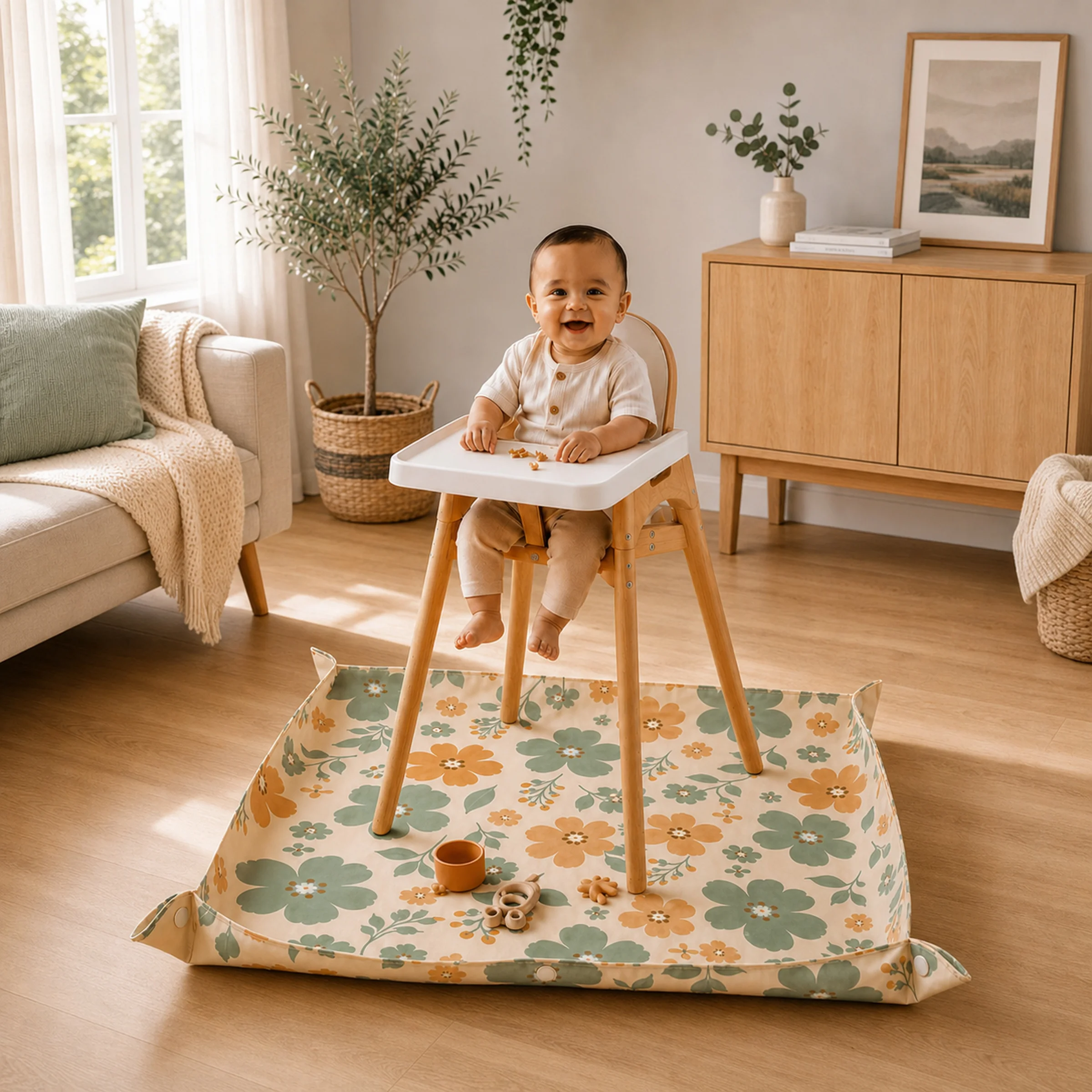 Baby Food Eating Chair - 1PC Baby Mat for Floor &