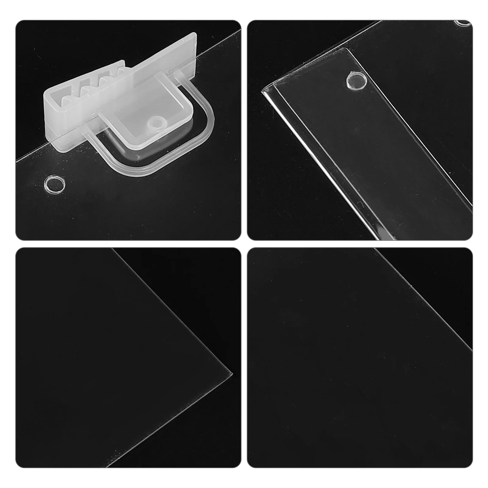 

10pcs Clear Label Holders Sturdy Pvc Price Tag Display Stands Retail Supermarket Sign Storage Shelf Tags Card Sign Holder