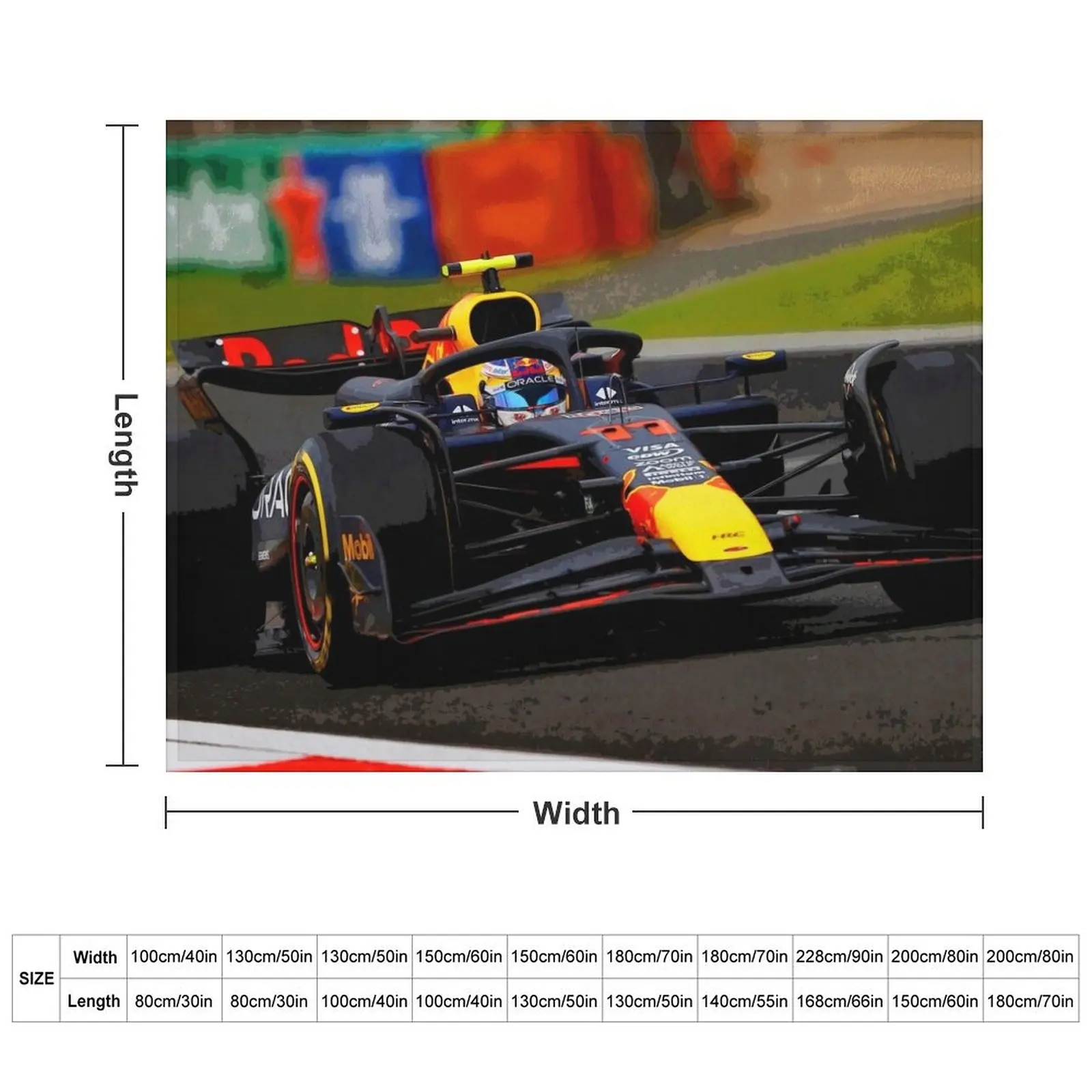 Sergio Checo Perez racing his 2024 F1 racecar abstract Throw Blanket blankets ands Personalized Gift warm winter Blankets