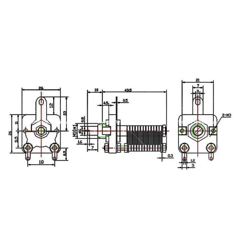 

High Frequency High Q Value CW2F Ceramic All Copper Single Air Variable Capacitor 60P/100P Beauty Medical Small Loop Antenna