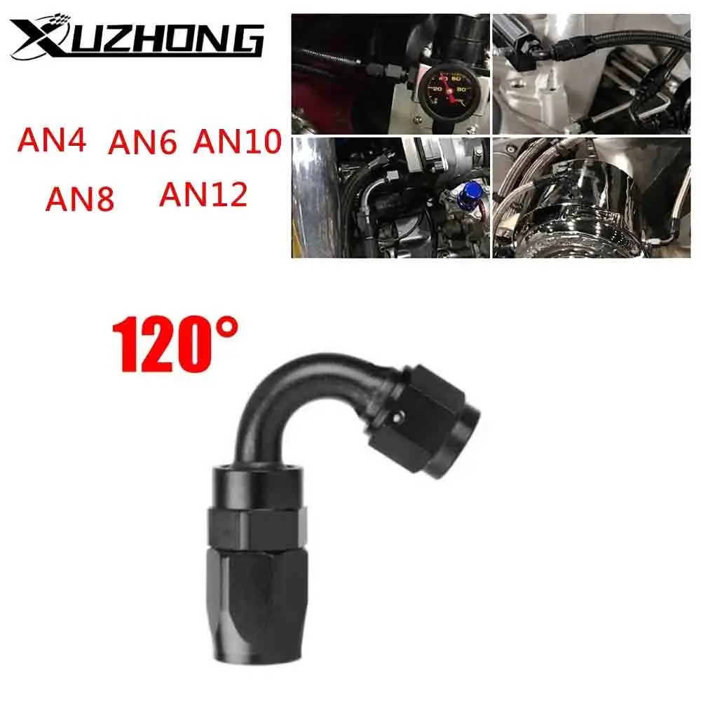 AN4/6/8/10/12 Straight 120° Degree Aluminum Swivel Hose End Fitting Adapter CPE Oil Fuel Line NPT PLUG